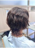ショートウルフ×ふわふわパーマ