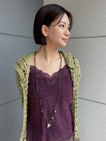 ヘアーアイストゥーレ(HAIR ICI TRE)&nbsp;ミニボブダークブラウン　プツッとボブ　顎ラインボブ