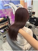 ブリーチ無しダブルカラーチェリーレッドレッドカラーAKARI