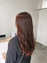 クレヴィア ヘア ビューティー(crevia hair beauty)&nbsp;ピンクオレンジで艶ロング