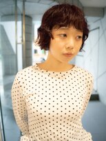 ダブ アオヤマ(DaB AOYAMA)&nbsp;ボブパーマ　前髪パーマ　ブリーチなし　レッドブラウン