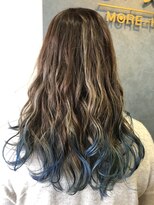 モアヘアー(MORE-HAIR) 裾カラーブルー×ハイライト
