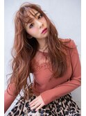 ANGELICA フェザーロング アプリコットピンク