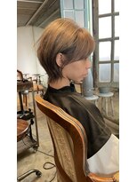 髪質改善と縮毛矯正の専門店 サンティエ(scintiller)&nbsp;大人綺麗な小顔襟足スッキリショートボブ　30代40代50代