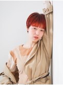 レッドヘア ハンサムショート 赤髪 ピンク オレンジ