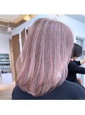 白髪ぼかしハイライト×ピンクベージュ