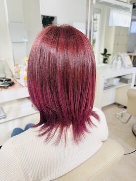 サニー 国府店(Sunny) ブリーチなしのボルドーピンク