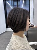 大人ハイライトショートボブ