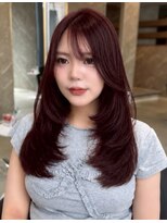 ザ シェノン ウメダ(THE CHAINON UMEDA) ダークパープル/ナチュラルショート/夏のヘアアレンジ/大阪梅田