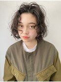 癖毛風パーマ　ボブ