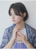 《Agu hair》しっとり質感×流れるチークバングラインショート
