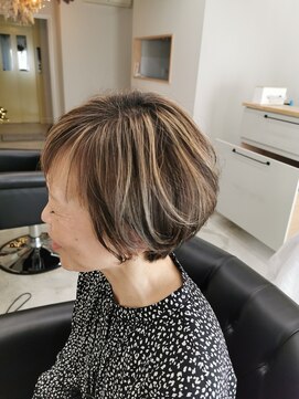 ラグヘアー(RAG HAIR) ハイライトグラボブショート