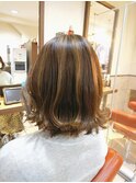 外はねロブ ハイライト イヤリングカラー ベージュ
