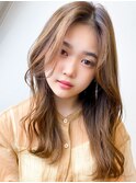大人韓国ヘア/長め前髪/センターパート/渋谷