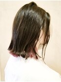 【morio鶴瀬】20代30代40代インナーピンク切りっぱなしボブ