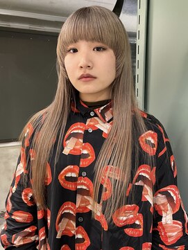 ロジ(loji) 顔まわりカット×ハイトーンベージュ