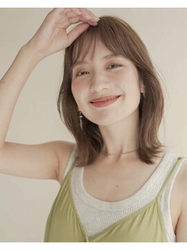 ムク 甲府(muku.) 前髪/マチルダボブ/ピンクベージュインナー/グレージュ[甲府駅]