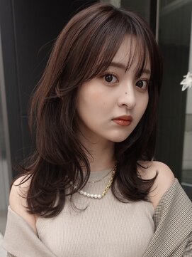 ノイ(noi) 顔周りレイヤーカットくびれヘアミルクティーベージュカラー