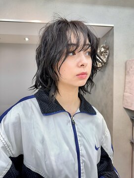 ヴェイン 渋谷(vain) クールボブパーマレイヤーボブニュアンスアッシュブラック渋谷