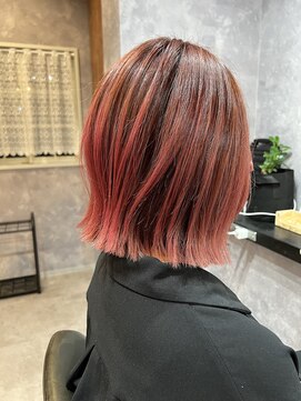 ラクール(la cour) クビレ切りっぱボブ×ピンク