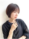 大人ショート前髪ありひし形丸み丸顔面長絶壁エラ張りK20240816