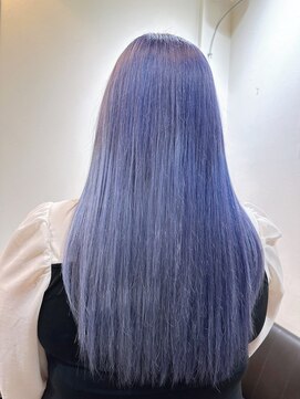 ヘアーワークス ボナ(HAIR WORKS bona.) デザインカラー×ロング/ブリーチ/ブルーパープル /ハイトーン