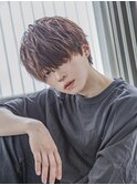 小久保styleフェザーパーマグレーブルーカラー刈り上げショート