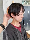 ショートヘア、マッシュショート、丸みショート、黒髪ショート