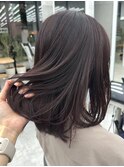 ◎美髪カールシアーカラーピンクブラウンロングセミディ