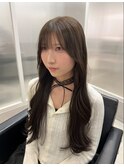 《韓国ヘア》艶感オリーブカラー×韓国風顔周りエギョモリ