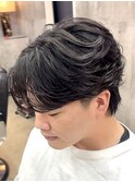 韓国フェザーパーマ[センターパートウルフ/ニュアンスパーマ]