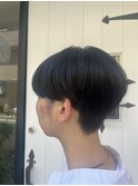 30代40代丸みショートマッシュショート前髪なし黒髪暗髪