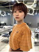 ショートパーマ×オレンジブラウン 【鎌田 隆雅】