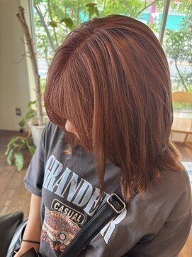 ノイズヘアー(NOISEHAIR) 外ハネボブ＆オレンジカラー