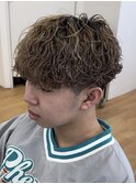 【海外風マッシュパーマ】ブラウンカラースパイラル名古屋メンズ