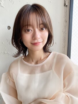 エトラ 渋谷店(etora) 前髪 外ハネボブ 小顔 クラゲヘアー オリーブグレー"