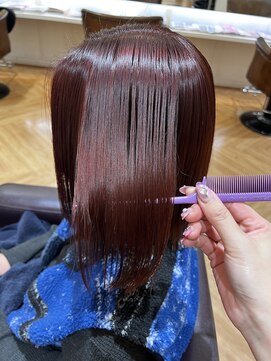 コワファースト させぼ五番街店(COIFF1RST) ケアストレート×チェリーカラー