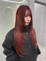 ボタン ハカタ(VOTAN hakata) 市野瀬裕奈/チェリーレッド/ハッシュカット/レイヤーカット/暗め