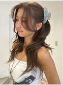 顔まわりカットブリーチなしベージュ