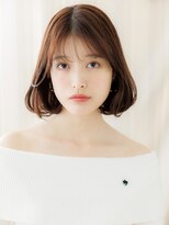 カバーヘア ブリス 大宮西口(COVER HAIR bliss)&nbsp;シースルーバング/小顔ボブ/丸みボブ/チョコレートブラウンe