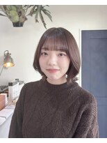 アーブル ヘアーアンドメイク(ARBRE)&nbsp;ベージュワンカラーレイヤーボブ