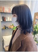 ミディアムレイヤー×ブルーブラック【髪質改善】【代官山】