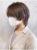 ショートウルフグレージュ_グレージュカラーボブウルフ_ba337573