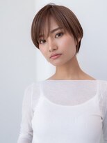 20代30代大人可愛い斜めバング小顔ショートボブシルキーベージュ