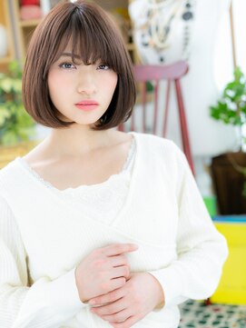カバーヘア イヴ 戸頭店(COVER HAIR EVE) ツヤ髪ビターショコラ小顔前下がりミニボブc5戸頭20代30代40代