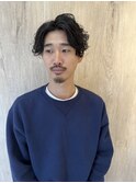 波巻きパーマメンズマッシュウルフカットツイストパーマ刈り上げ