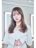 ケアリー 調布(Carelly)&nbsp;大人かわいい前髪セシルカットココアブラウンフリンジウェーブ