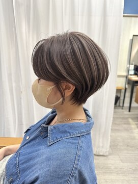 ハノン バイ リンクス 大宮(Hanon by LINKTH) 【Hanon 大宮】オリーブ/前髪無しショート/センターパート