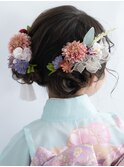 七五三3歳7歳お団子ツインヘアアレンジ/卒業式袴/振袖代々木