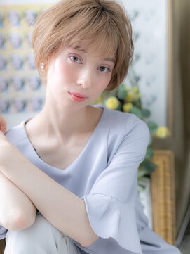 カバーヘアアンドスパ ブリス 浦和(COVER HAIR&SPA bliss) 外国人風ハイトーンカラー小顔丸みショートc6浦和20代30代40代